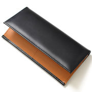 RaimondoValentino　馬床ホースハイド　薄型タイプ　男女兼用　ロングウォレット　KT-1096　黒茶