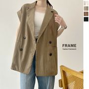 【2025新作予約】リネンライクダブルジレ