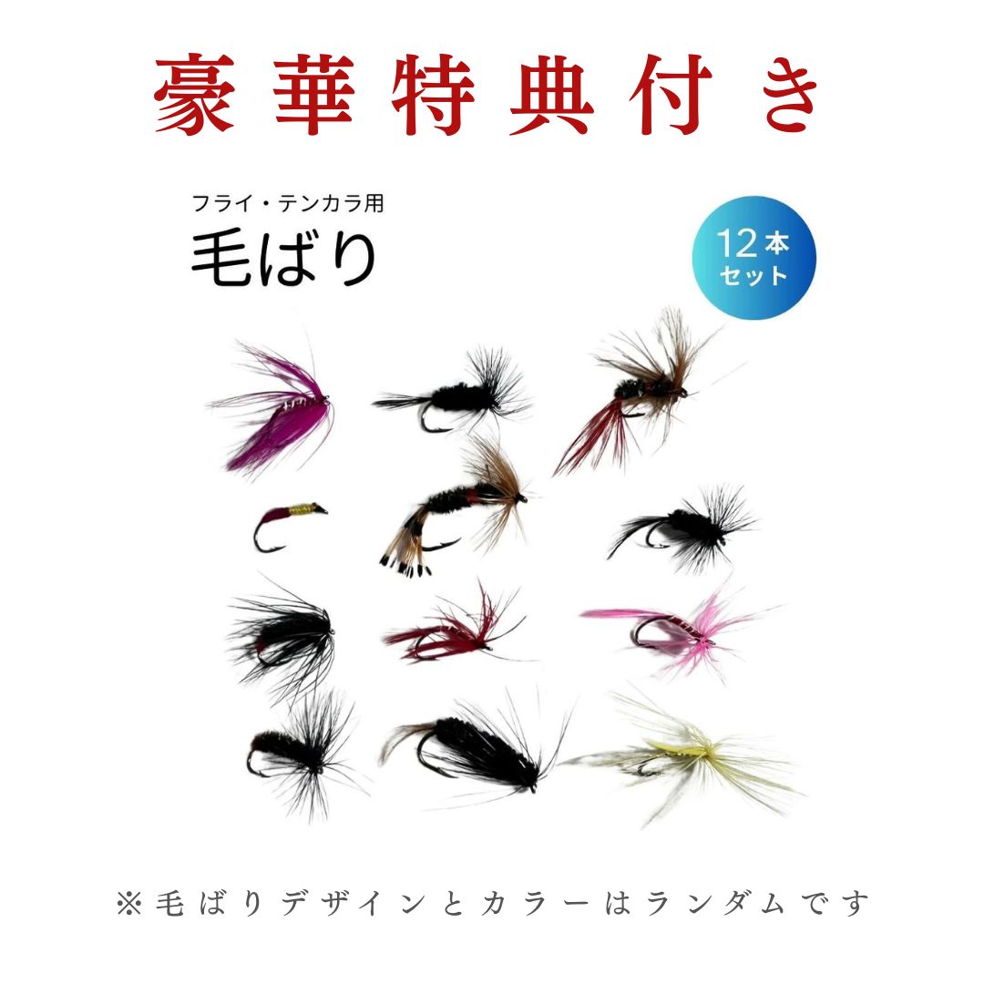 毛鉤セットの特典付き】 ロッド 限度 カーボン 9.1m 渓流竿 万能