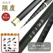 【毛鉤セットの特典付き】 ロッド 限度 カーボン 9.1m 渓流竿 万能ロッド 先調子 釣竿 竿