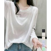 【日本倉庫即納】 シアートップス重ね着クルーネックTシャツ