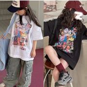 2025年新品 韓国風子供服  女の子 トップス  半袖  Tシャツ カジュアル  2色  90cm-160cm