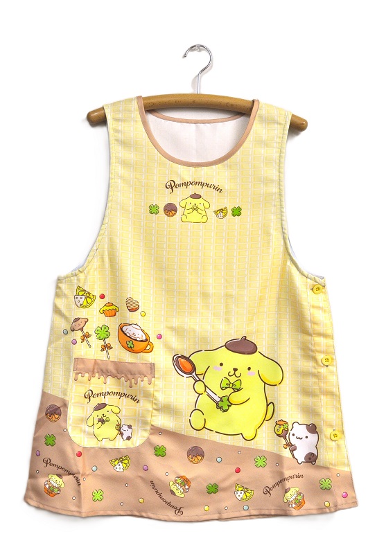 【即納】ポムポムプリンチョコレートキッチン　レディースエプロン 保育士 介護士