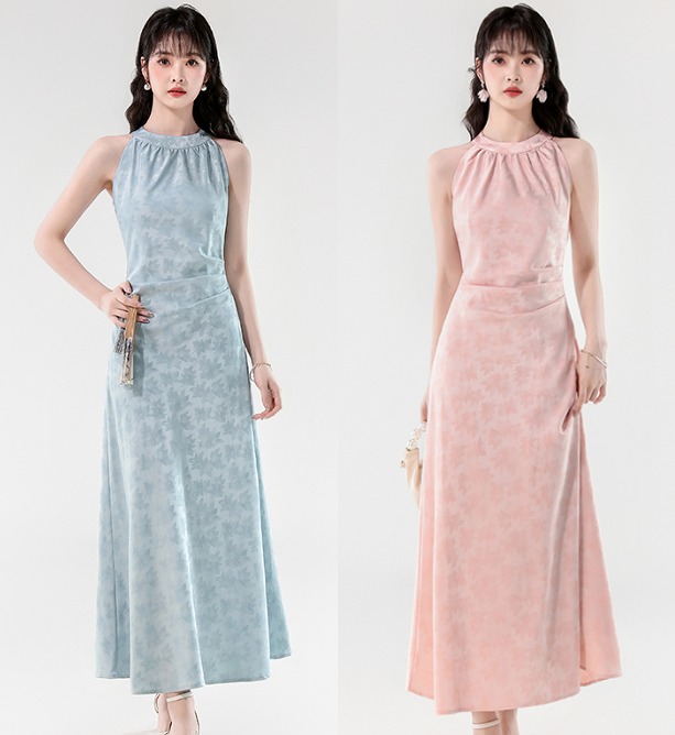 全2色 ノースリーブワンピース フリル 切り替え スリム 着痩せ sweet系