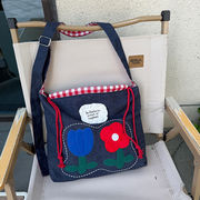 トートバッグ　韓国ファッション　春夏　デザイン　大容量　かわいい　デニムバッグ　刺繍　サコッシュ