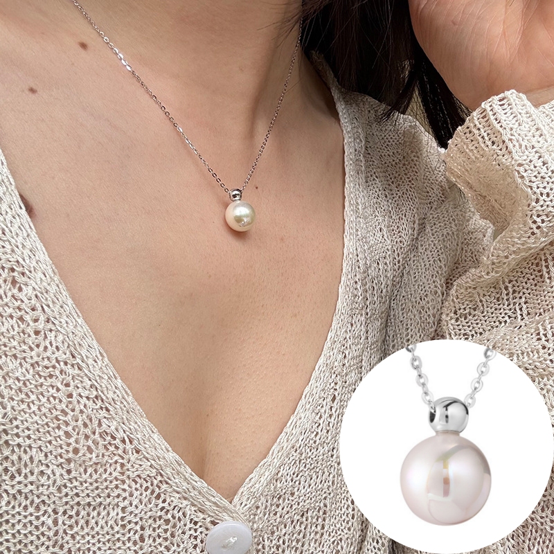 パールネックレス シンプル 高級感 S925 シルバーアクセサリー アレルギー対応 おしゃれ 大人かわいい 上品