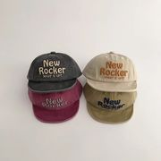 ベビーキャップ2025春秋 英字刺繍ソフトバイザー付きベースボールキャップ
