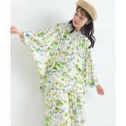 レーヨンプリント 花柄ラグランボリュームブラウス ナチュラン掲載商品