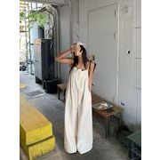 2025年INS 春夏新作　おしゃれ　カジュアル系  気質  設計感 ワイドレッグサロペット
