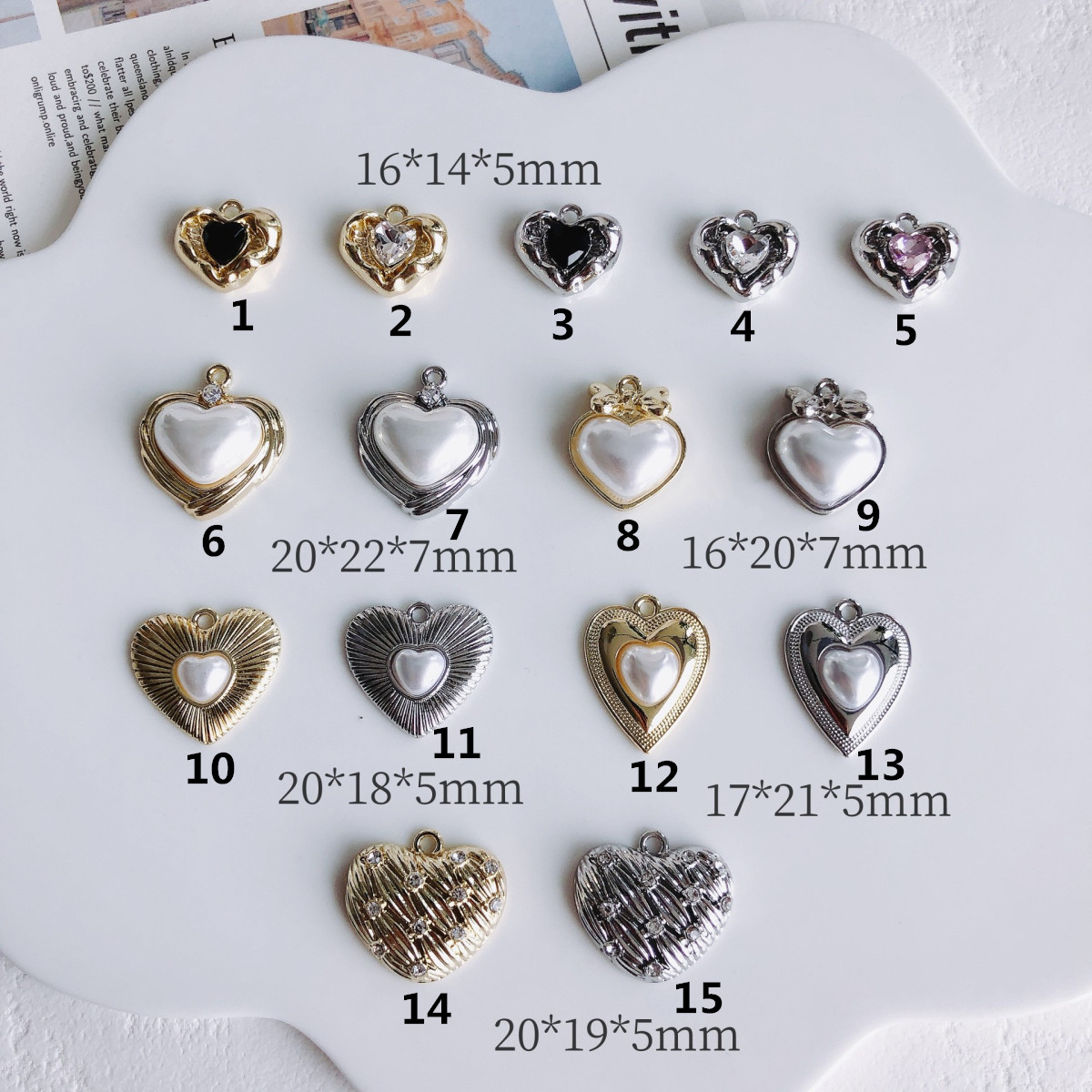 ハート ラブ パール付き バレンタイン プレゼント ギフト ハンドメイド 金 アクセサリーパーツ ストーン