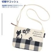 NF*黒猫サコッシュバッグ　猫柄　インド綿　★アウトレット