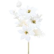 【造花】ホワイトポインセチアラッピング　ホワイト