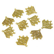 【在庫限り】 メタル合金パーツ 約20x20x1mm （丸カン内径1.2mm） ゴールドカラー 《10個》 金具
