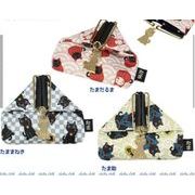NF*黒猫たま三角小銭入れ　小物入れ　ポーチ　猫柄　だるま　★アウトレット