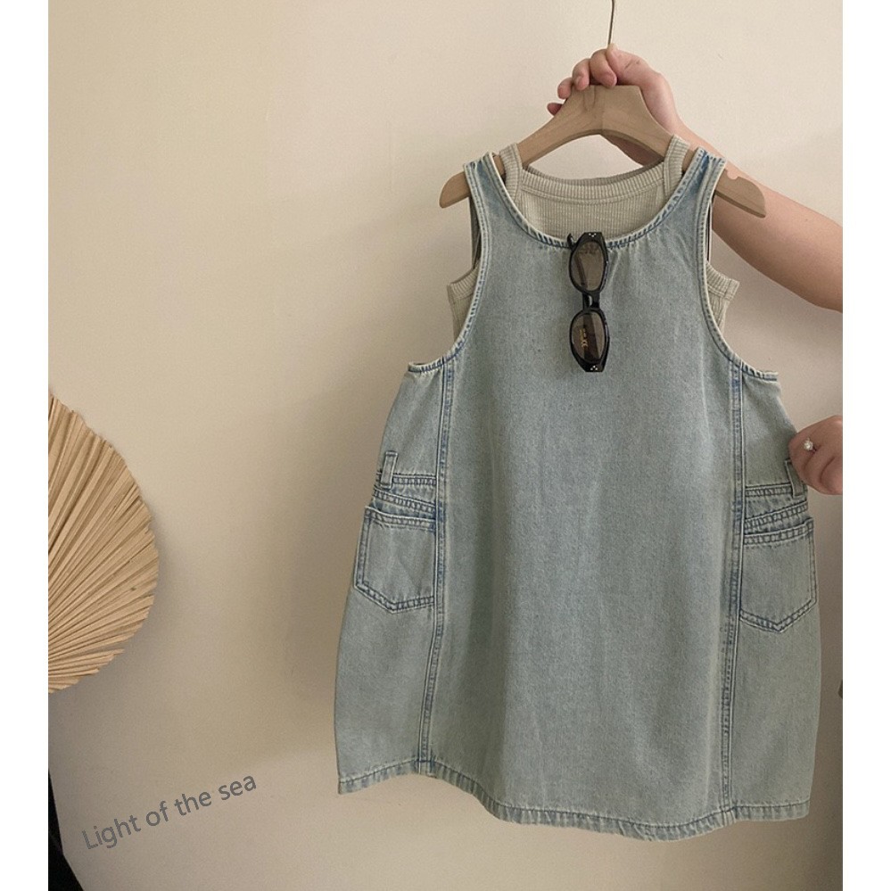 韓国子供服 ベビー服  キッズ 女の子チョッキ+袖なしワンピース  分けて販売   80cm-150cm