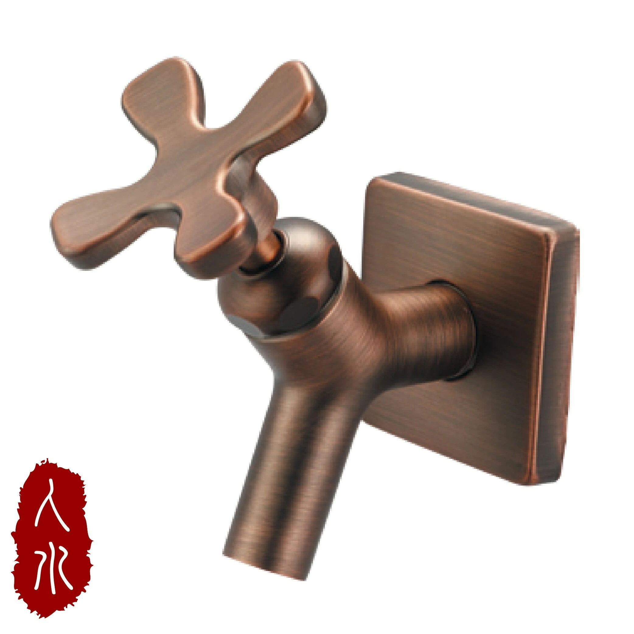 花バラ形の室外専用水栓 真鍮色【送料無料】【在庫あり】【直送可】