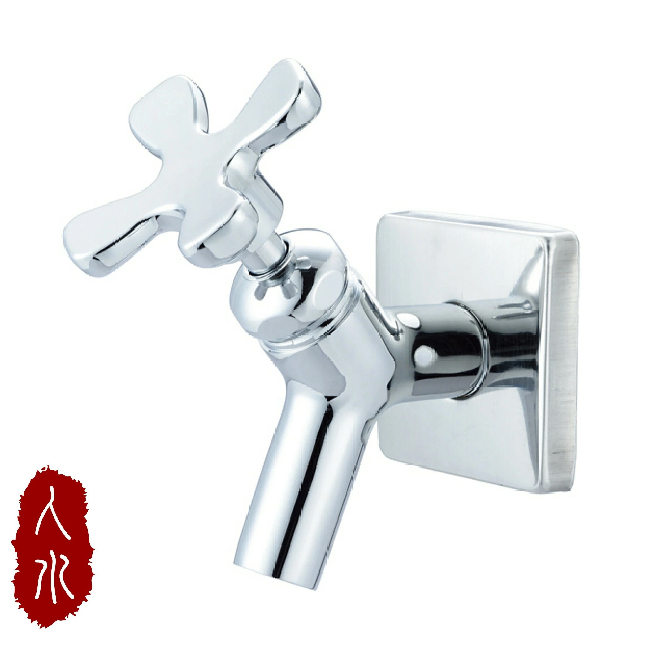 花バラ形の室外専用水栓 シルバー【送料無料】【在庫あり】【直送可】