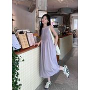 今季マストバイ　韓国風    かわいい　ノースリーブ　スカート　シャツワンピース