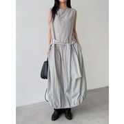 2025春夏レディース服 シンプル おしゃれ ロングワンピース 韓国風 優雅 気質 ロングスカート 2色展開