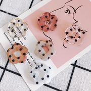 フラワー ビーズ ドット 水玉 フラワー パーツ 片穴 アクリル アクセサリーパーツ ハンドメイド 花 手芸