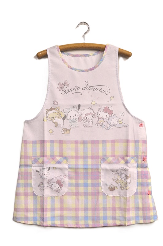 【即納】キャラクターズこねこキッチン　レディースエプロン 保育士 介護士