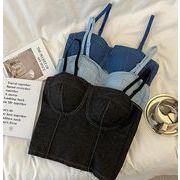 トップス タンクトップ キャミソール クルーネック 細身 スリム タイト