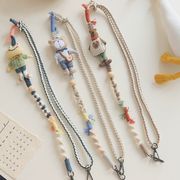 ファッション小物　スマホロープ ショルダー紐　フラワー　ファブリック