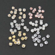 シリコン製耳栓 925耳針プラグ  樹脂製ハンバーガー型耳キャップ DIY アクセサリーw00003