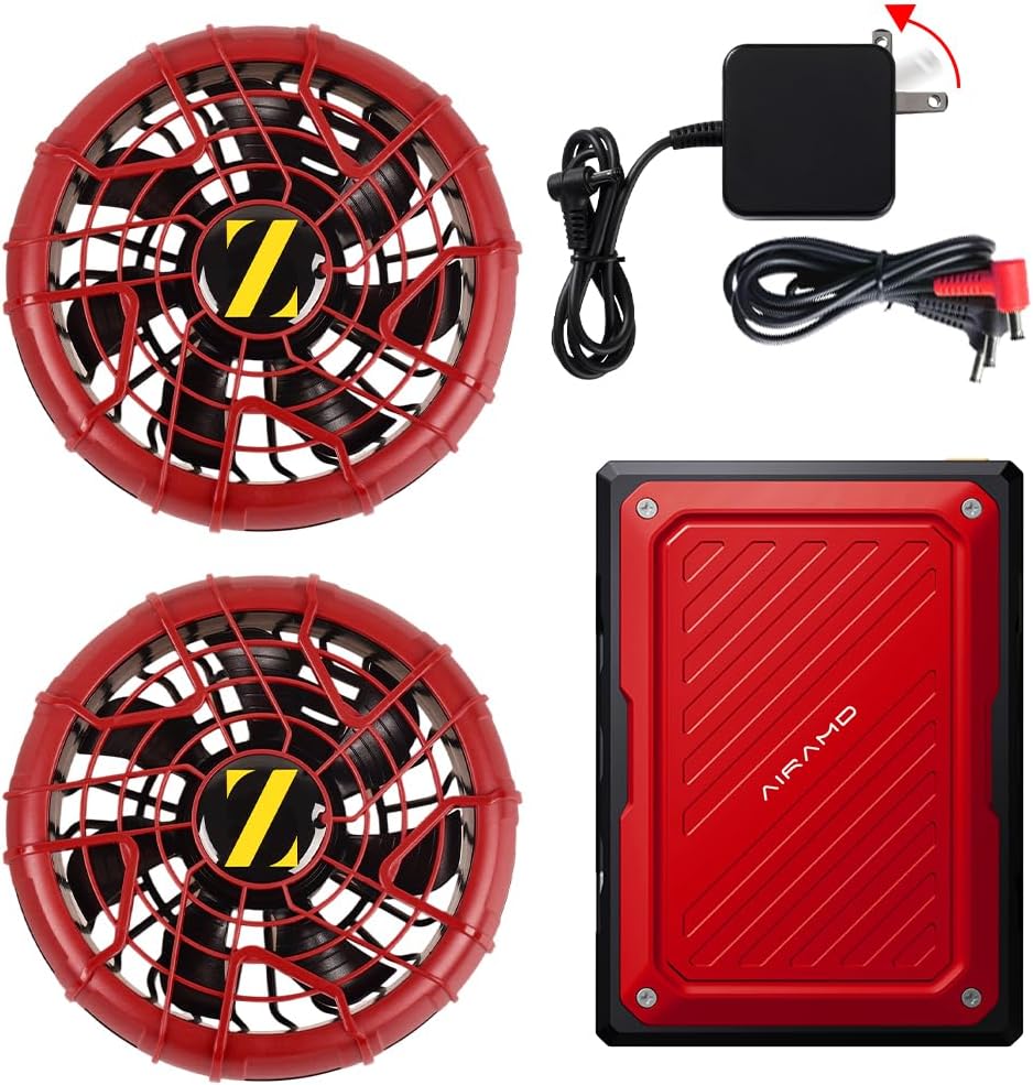 ファンバッテリーセット作業服対応 EVE製21700型電池 2種類電圧駆動モード 6段階風量調節 PSE認証済