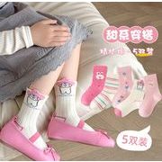 人気新作      子供靴下  韓国風子供服 ベビー靴  ベビー用   ソックス   可愛い うさぎ  ピンク 5足入り