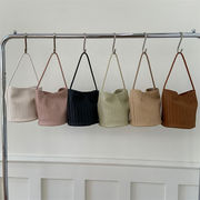 ハンドバッグ　韓国ファッション　デザイン PUバッグ カバン 肩掛けバッグ　バケットバッグ