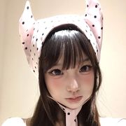 ドット柄帽子　レディース　韓国ファッション　春夏　y2k