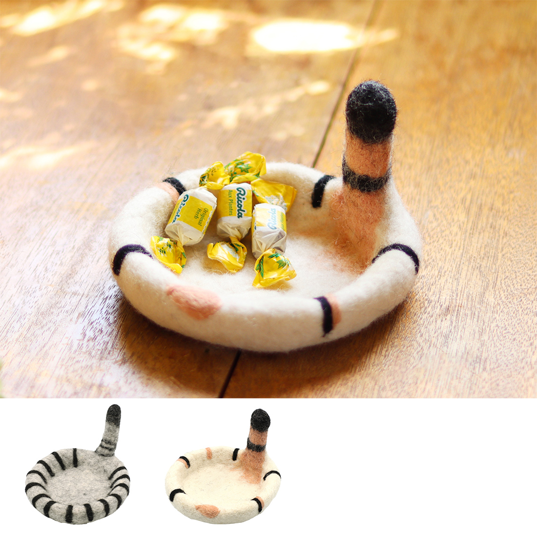 ネパールフェルトトレイ ネコのしっぽ[フエルトトレー猫ねこ尻尾25AW]