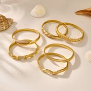 サージカルステンレスバングル　アクセサリー　金属アレルギー対応　ファッション　18kコーティング