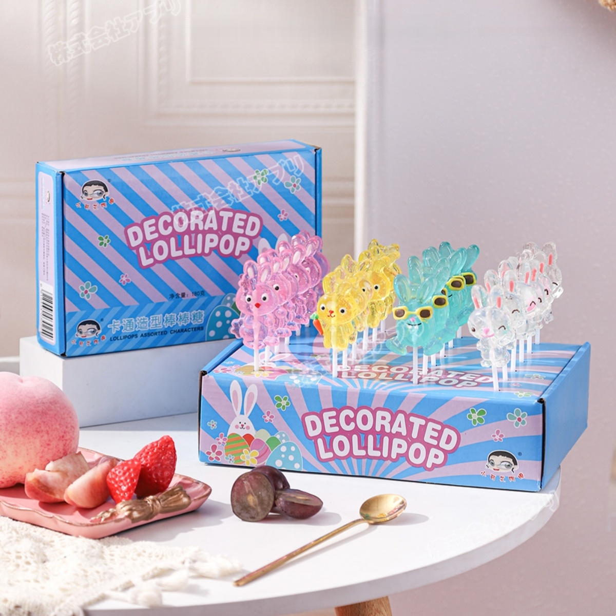 【タイムセール】うさぎさん♡ロリポップキャンディ 12本/24本】ラビットロリポップ 兎 キャンディ お菓子 フルーツ味 人気