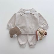 2025秋新作 韓国風子供服 男女兼用  長袖 マルチコーデ スウェットセット73cm-120cm 6色