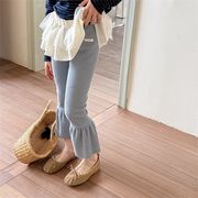 SHENJ☆2025春新作 韓国風女の子おしゃれ無地フレアレギンス全2色