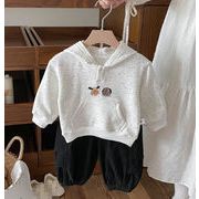 2025秋新作 韓国子供服  キッズ服 ウサギの耳シャツ+ワイドパンツ 2点セット別々に販売する73-100cm