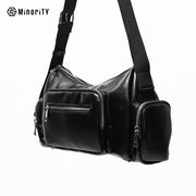 【2025年夏の新作】ラジカセ風 ポケットPU合皮 ショルダーバッグ／MinoriTY