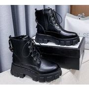 秋冬新作　マーティンブーツ 太いヒール シューズ 定番 デイリールック ショートブーツ  ブーティー 快適