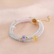 アクアマリン水晶 三連ブレスレット・ネックレス兼用開運