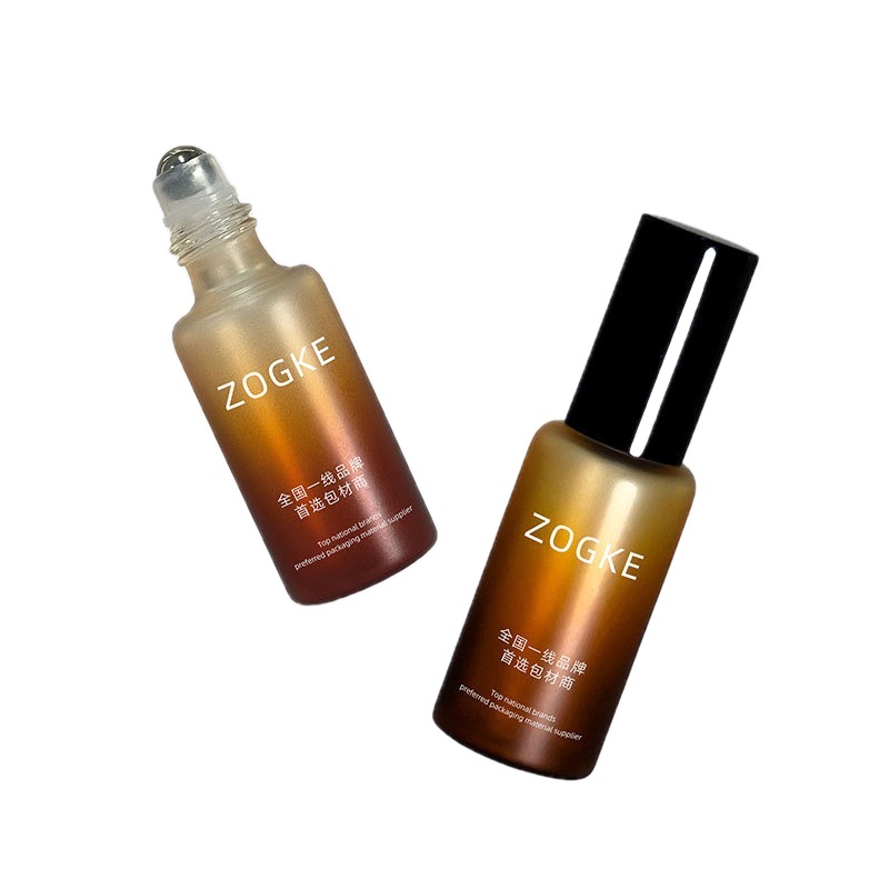 香水瓶 10ml グラデーションオレンジガラス 精油対応 ロールオン