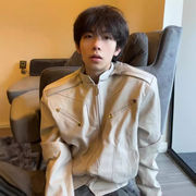 メンズ レザージャケット 短丈 ライダース ブルゾン アウター 春秋 韓国風 ストリー