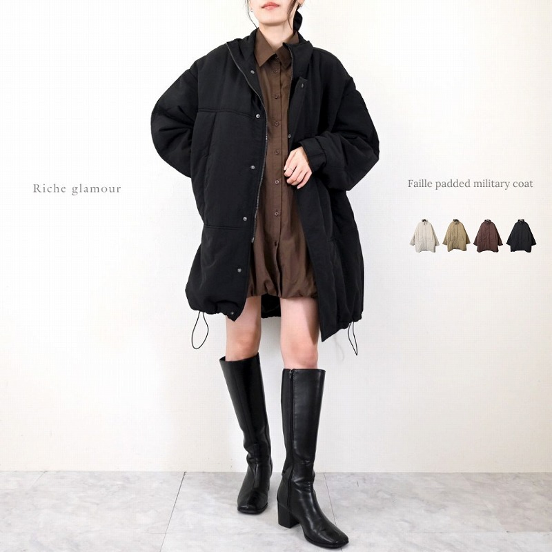 □　期間限定特価　□ファイユ　中わた　ミリタリー　コート(32810)