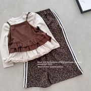2025新作 　キッズズボン　女の子トップス　子供Tシャツ+タンクトップ　大人気 韓国風子供服