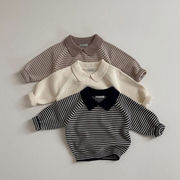 2025秋※HUAIHB☆男女児ストライプカラーニットセーター