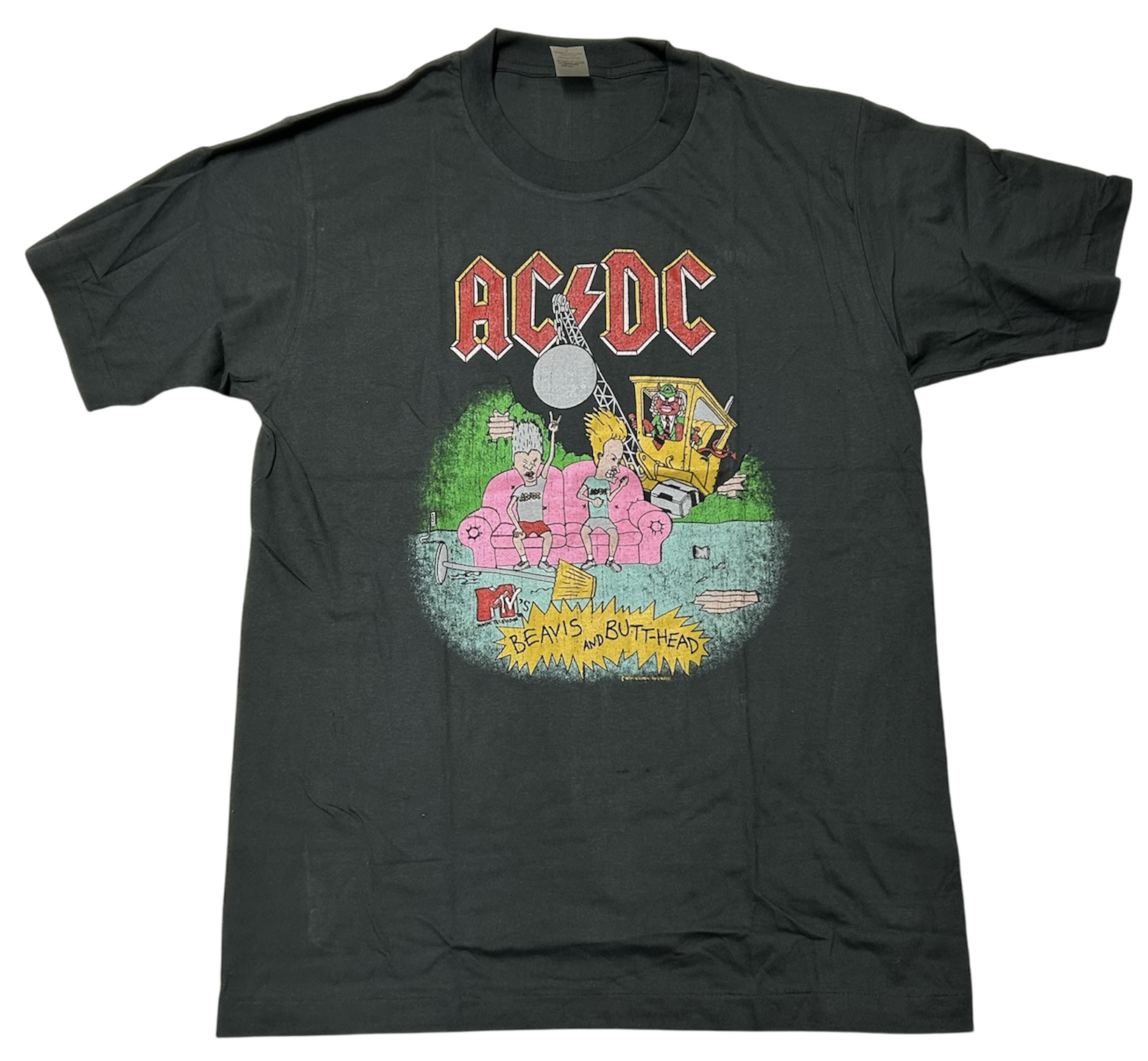 MUSIC TEE 音楽Ｔ-シャツ　AC/DC  X Beavis and Butt-Head　 BLACK　バンドT