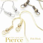 ★2ペア価格★最高級鍍金★フィッシュフック★ピアスパーツ♪ボール付デザイン