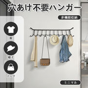 穴あけ不要フック 簡単 インテリア コンパクト アイアン製 コート 帽子 タオル掛け 玄関収納