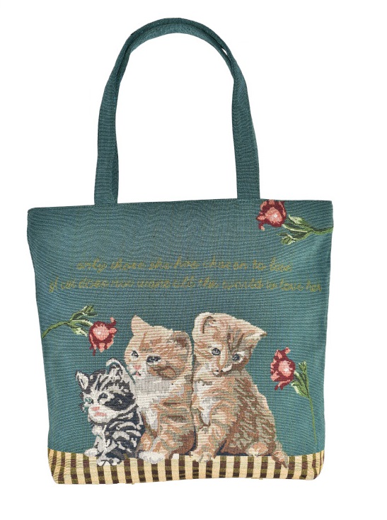 美品 ゴブラン織りトートバッグ ドレスを着たネコ 重厚で高級感あります！ネコゴブランバッグ | 卸売・ 問屋・仕入れの